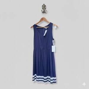 41 Hawthorn Dress Womens Medium NWT Sleeveless Nautical Fit & Flare Blue/White